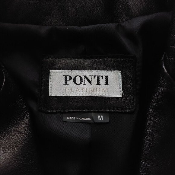 Vintage Ponti Platinum Black Genuine Leather Blazer - Picture 8 of 11